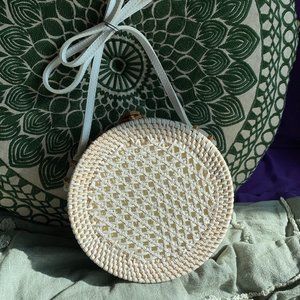 Anthropologie Wicker Crossbody Purse